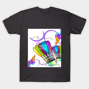 T-shirt badminton sport art brush style T-Shirt